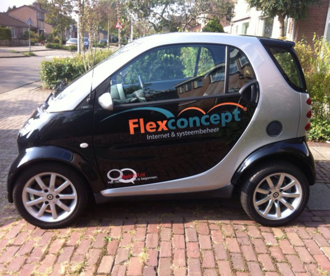 Voorbeeld van Smart-belettering uit het portfolio van Autobelettering.nl