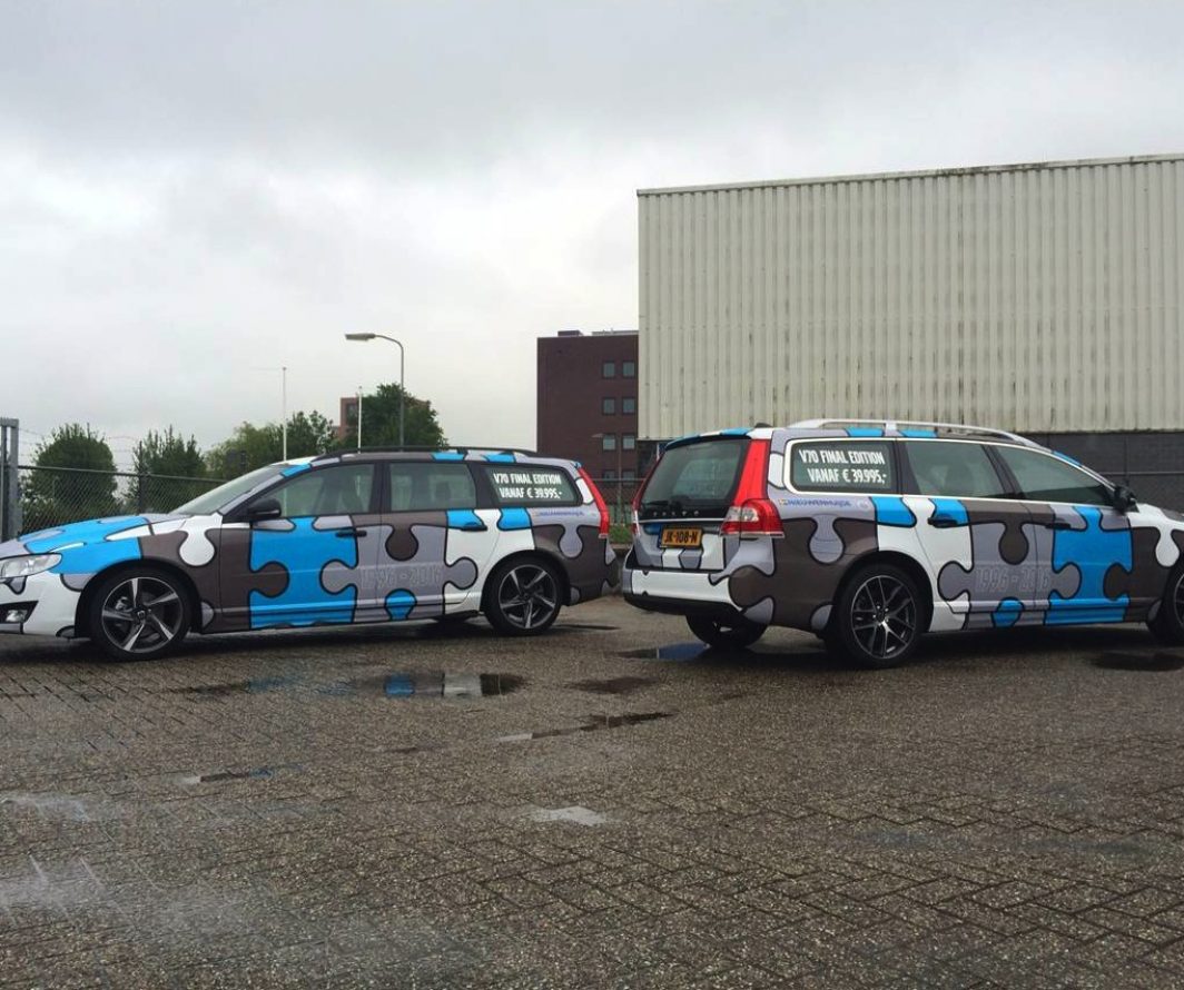 Voorbeeld van Volvo-belettering uit het portfolio van Autobelettering.nl
